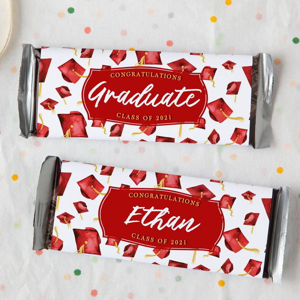 Red Graduation Candy Bar Wrappers - Greengate Images