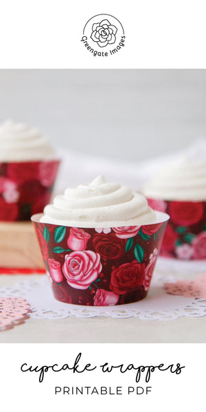 Valentine's Day/Roses Cupcake Wrappers - Greengate Images