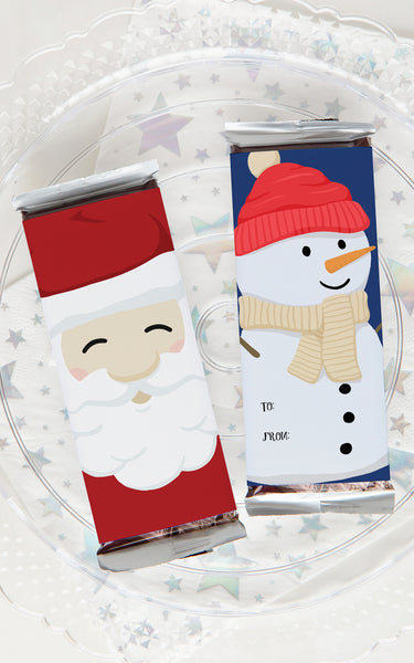 Santa & Snowman Candy Bar Wrapper Duo - Greengate Images