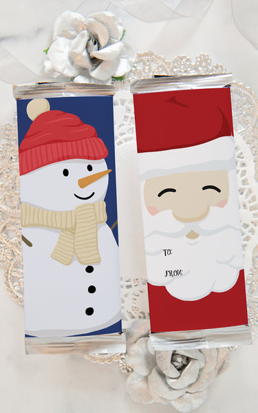 Santa & Snowman Candy Bar Wrapper Duo - Greengate Images