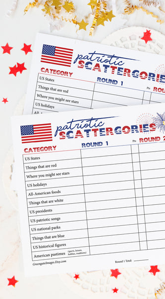 Patriotic Scattergories - Greengate Images