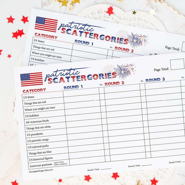 Patriotic Scattergories - Greengate Images