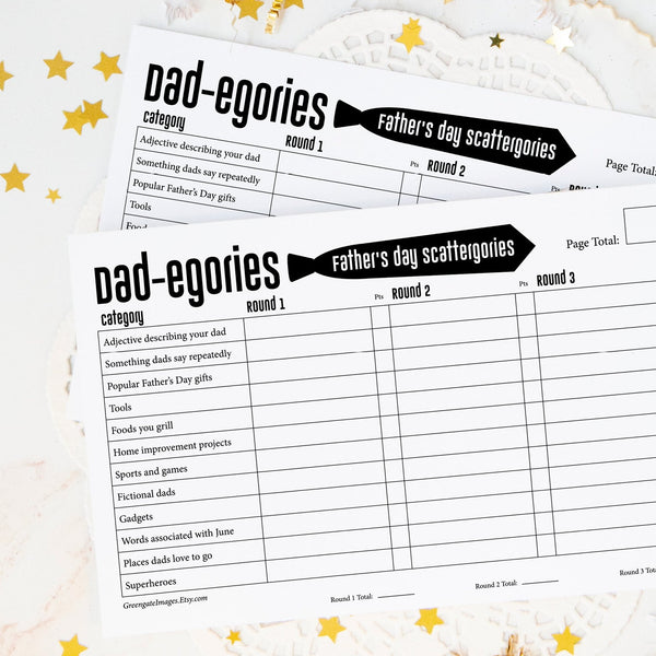 Father's Day Scattergories - Greengate Images