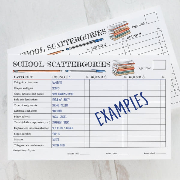 School Scattergories - Greengate Images
