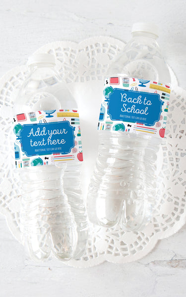 School Pattern Water Bottle Label - Greengate Images