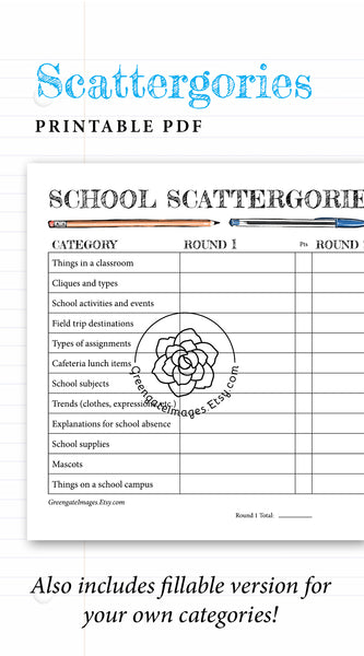 School Scattergories - Greengate Images