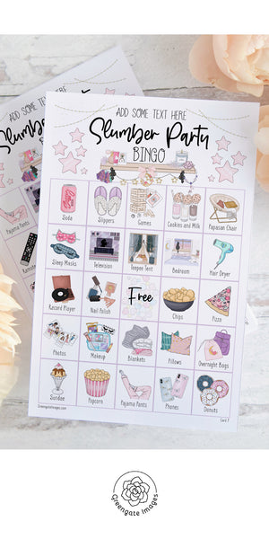 Slumber Party / Sleepover Bingo - Greengate Images