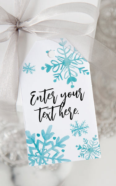 Snowflake Gift Tags - Watercolor Aqua