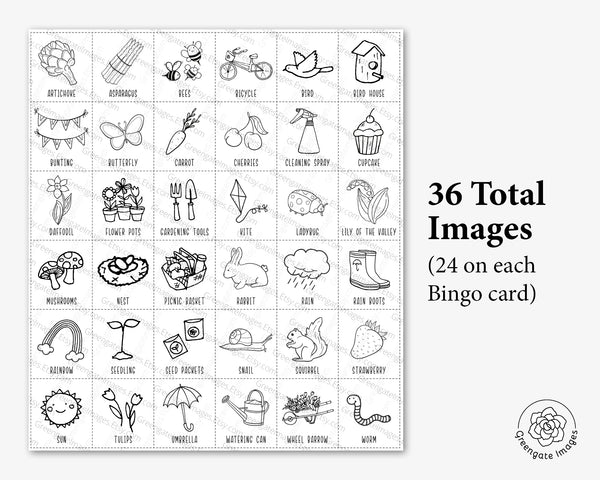 Springo (Spring Bingo) - Black and White Doodles - Greengate Images