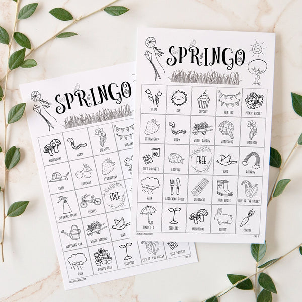 Springo (Spring Bingo) - Black and White Doodles - Greengate Images