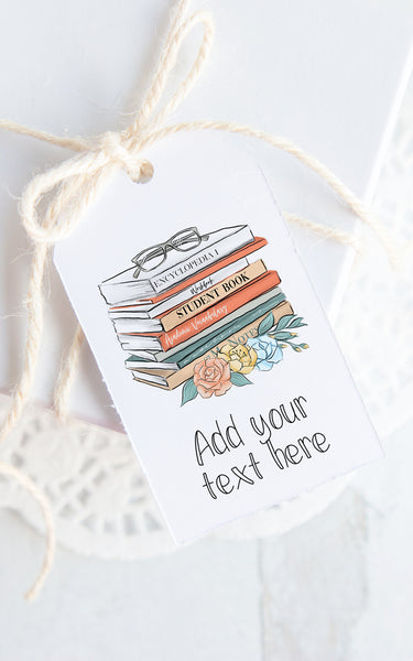 School/Student Gift Tag - Stack of Books