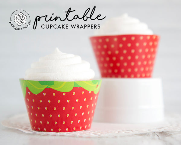 Strawberry Cupcake Wrapper Duo - Greengate Images