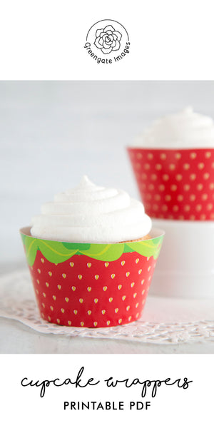 Strawberry Cupcake Wrapper Duo - Greengate Images