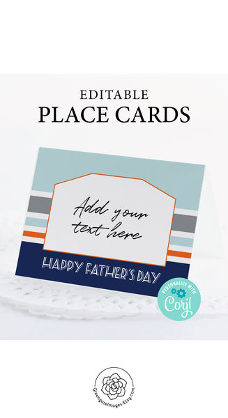 Striped Place Card - Masculine/Father's Day