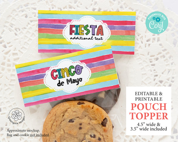 Fiesta / Cinco de Mayo Cookie Pouch Toppers