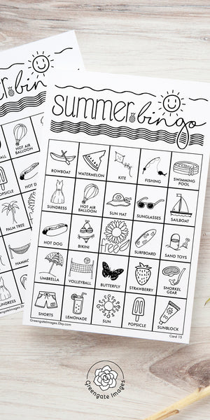 Summer Bingo - Black and White - Greengate Images