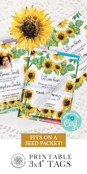 Sunflower Seed Packet Tags