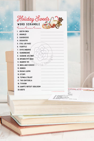 Holiday Sweets Word Scramble - Greengate Images