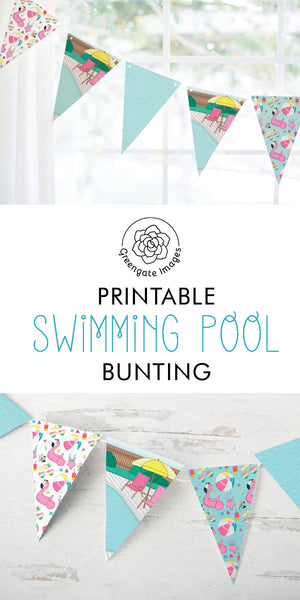 Swimming Pool Party Bunting Set