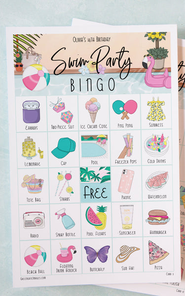 Pool Party Bingo - Greengate Images