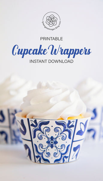 Talavera Style Cupcake Wrapper - Greengate Images