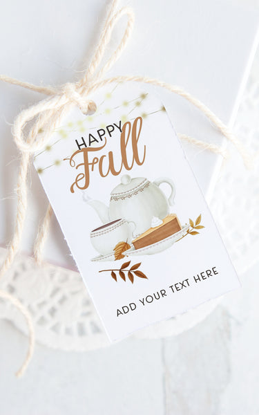 Tea/Coffee and Pumpkin Pie Gift Tag - Greengate Images