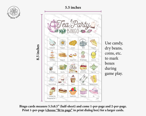 Tea Party Bingo - Greengate Images