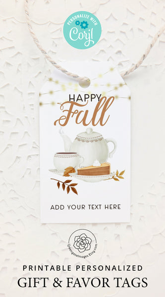 Tea/Coffee and Pumpkin Pie Gift Tag - Greengate Images