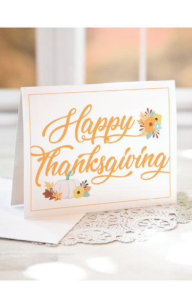 Pumpkins and Flowers Thanksgiving Card - Greengate Images