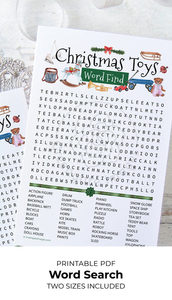 Christmas Toys Word Find - Greengate Images