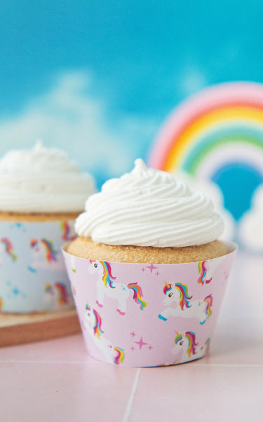 Pink/Blue Unicorn Cupcake Wrapper Duo - Greengate Images