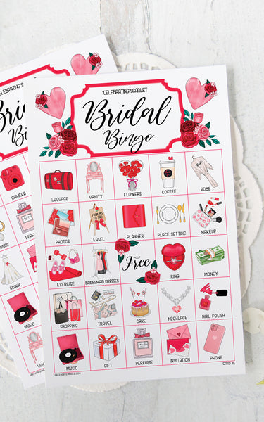 Valentine Bridal Bingo - Personalize the Header Text - Greengate Images