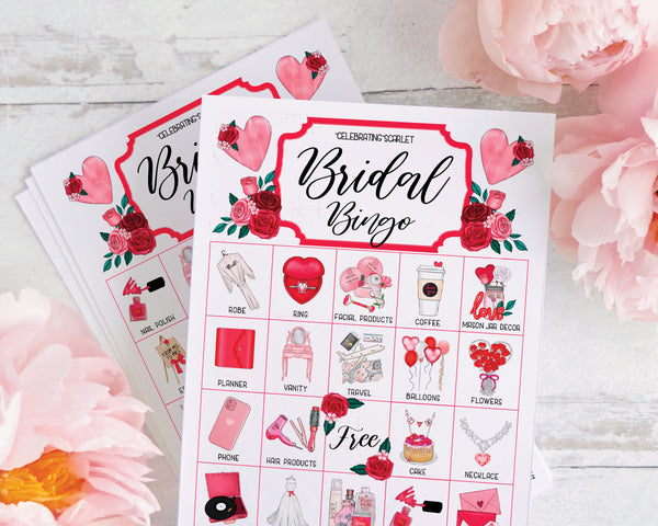 Valentine Bridal Bingo - Personalize the Header Text - Greengate Images