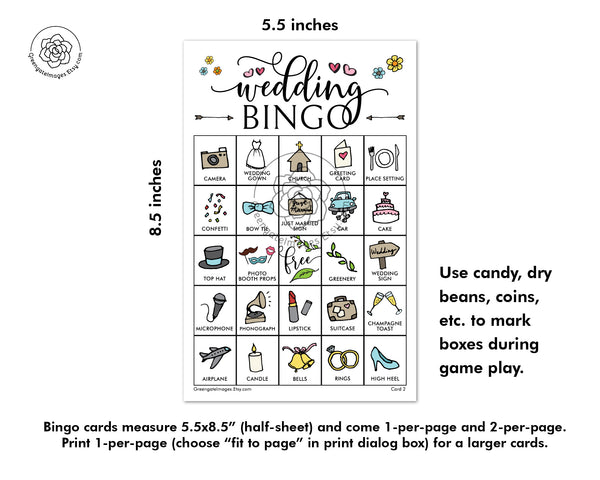 Wedding Bingo - Color Doodles - Greengate Images