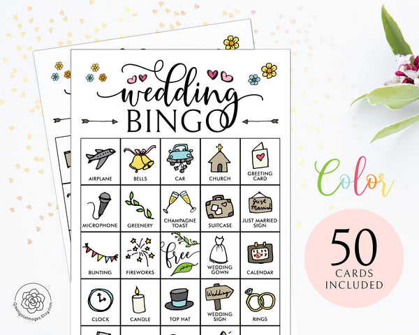 Wedding Bingo - Color Doodles - Greengate Images