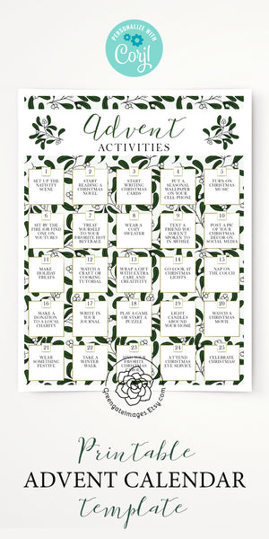 Advent Activities Calendar - Mistletoe