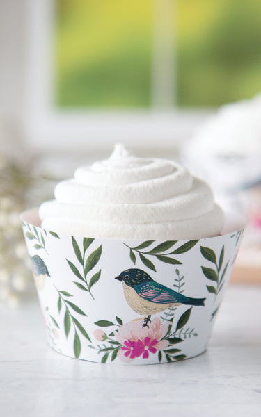 Birds & Flowers Cupcake Wrapper - Greengate Images
