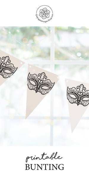Masquerade Bunting - Black and White - Greengate Images