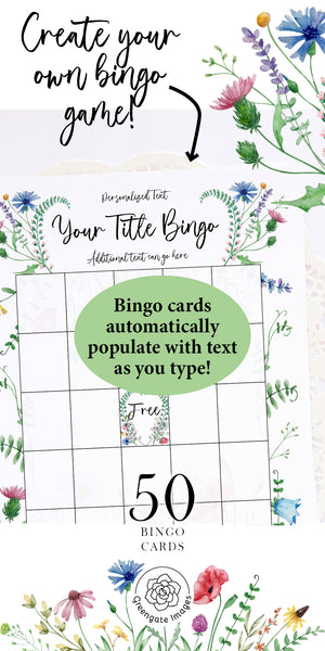 Wildflower Bingo Template - Greengate Images