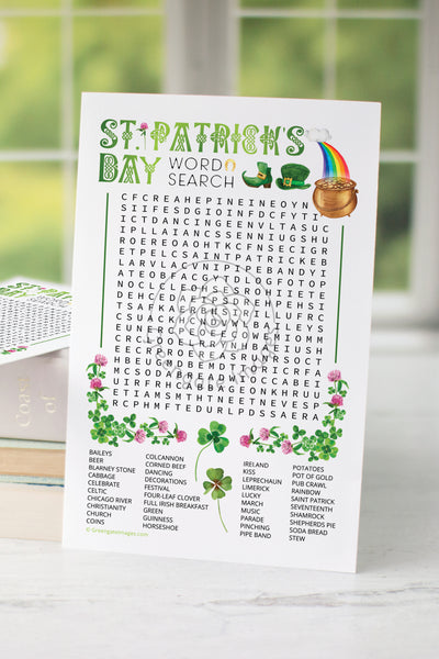 St. Patrick's Day Word Search - 40 Words - Greengate Images