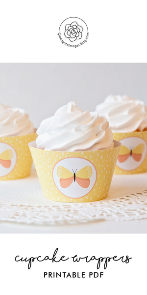 Butterfly Cupcake Wrapper - Yellow - Greengate Images