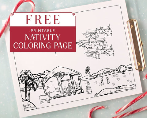 Free Nativity Scene Coloring Page