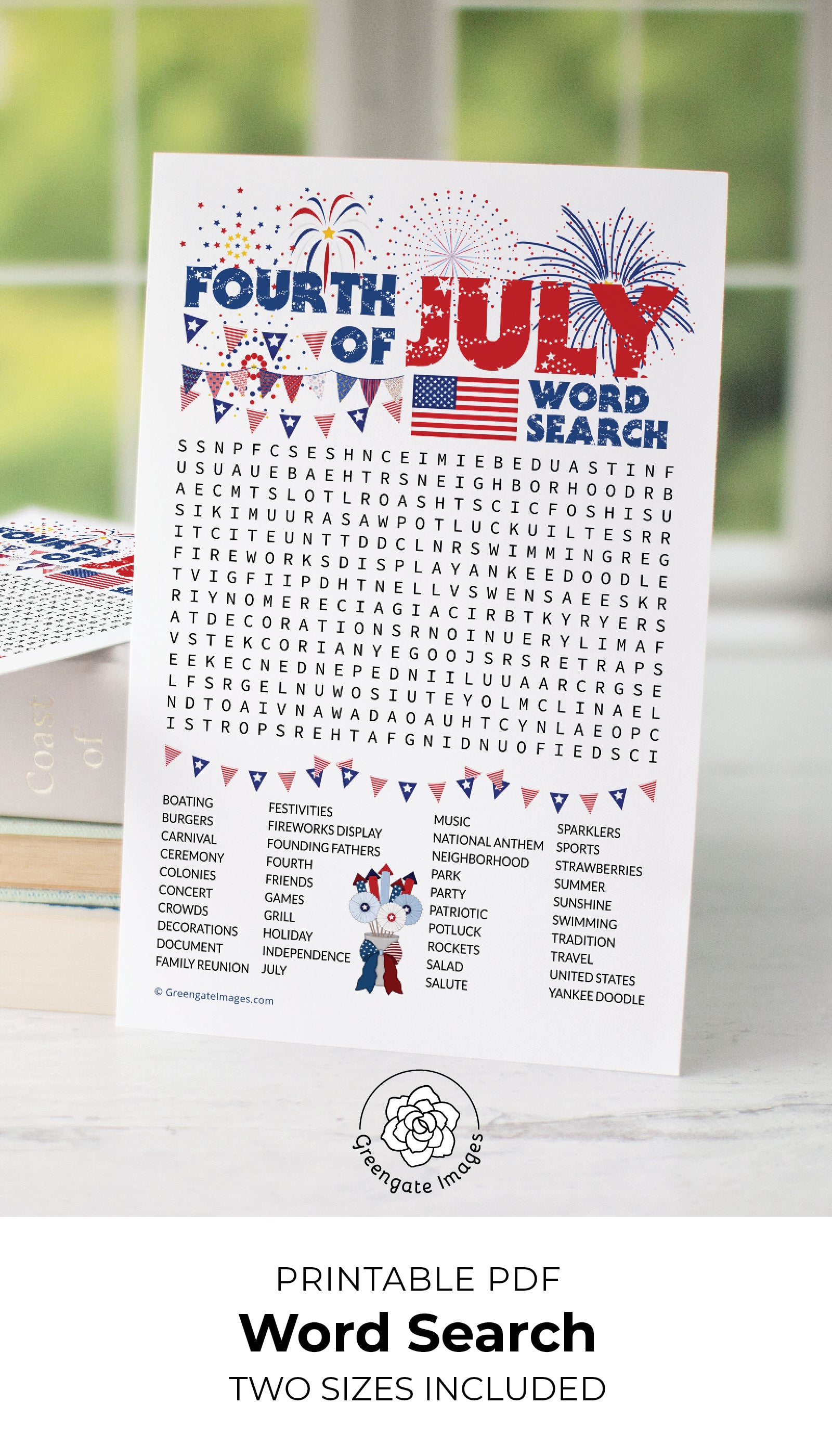 Fourth of July Word Search – Greengate Images for 4th Of July Word Search Free Printable