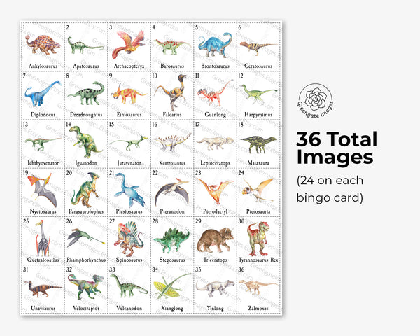 Dinosaur Bingo - Greengate Images