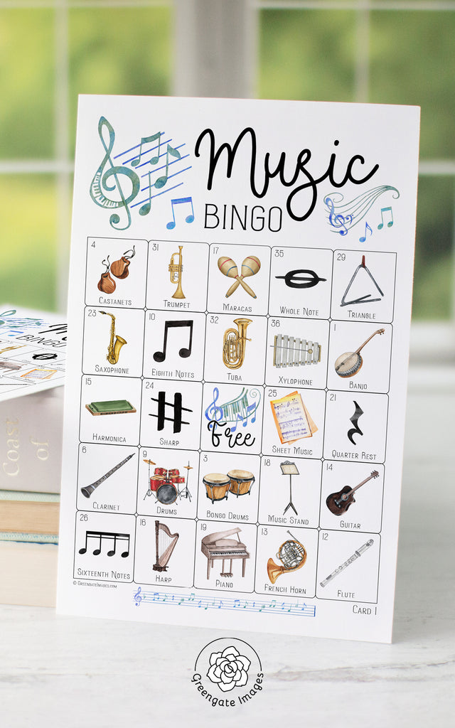music-bingo-greengate-images for Free Printable Musical Instrument Bingo Cards Music Bingo – Greengate Images for Free Printable Musical Instrument Bingo Cards
