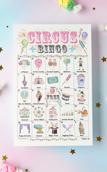 Circus Bingo - Pastel Colors - Greengate Images