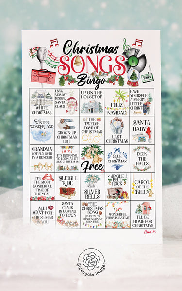 Christmas Song Bingo - Greengate Images