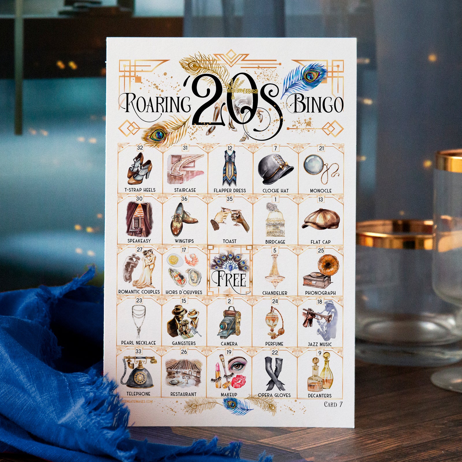 Roaring '20s Bingo Game – Greengate Images for Free Printable Classic Bingo Cards
