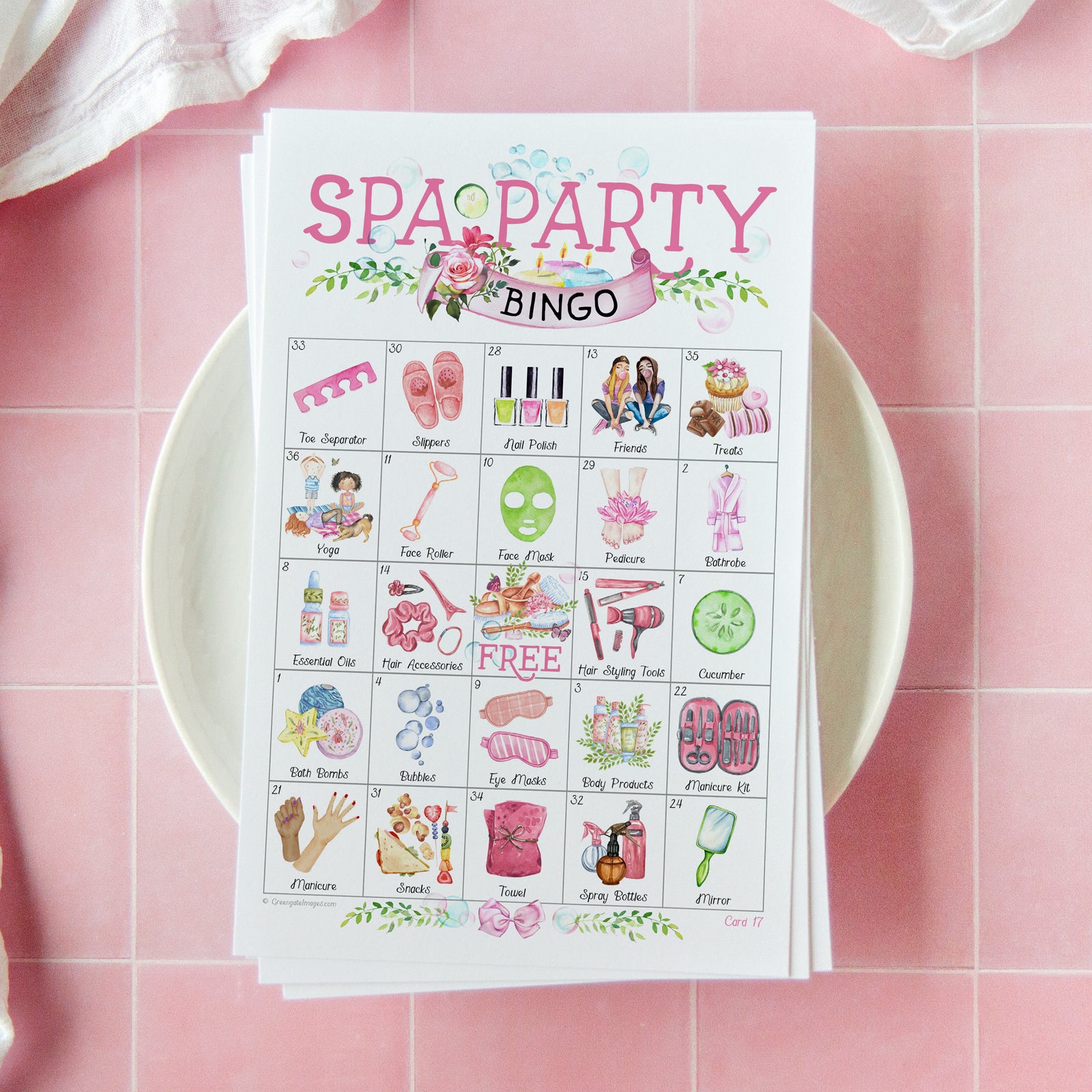 Spa Party Bingo – Greengate Images spa-party-bingo-greengate-images