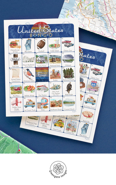 United States Bingo - Printable Digital Download by Greengate Images